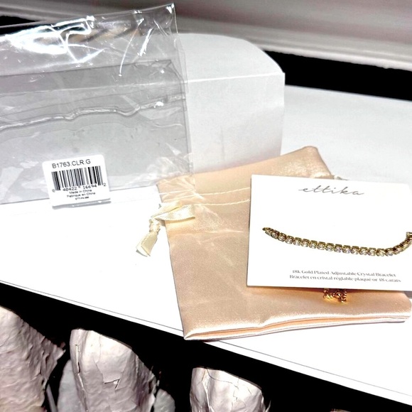 👑 Stunning Ettika 18k Gold Plated Adjustable Crystal Bracelet - Brand New 👑 - Picture 1 of 14